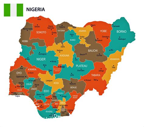 free editable map of nigeria showing states